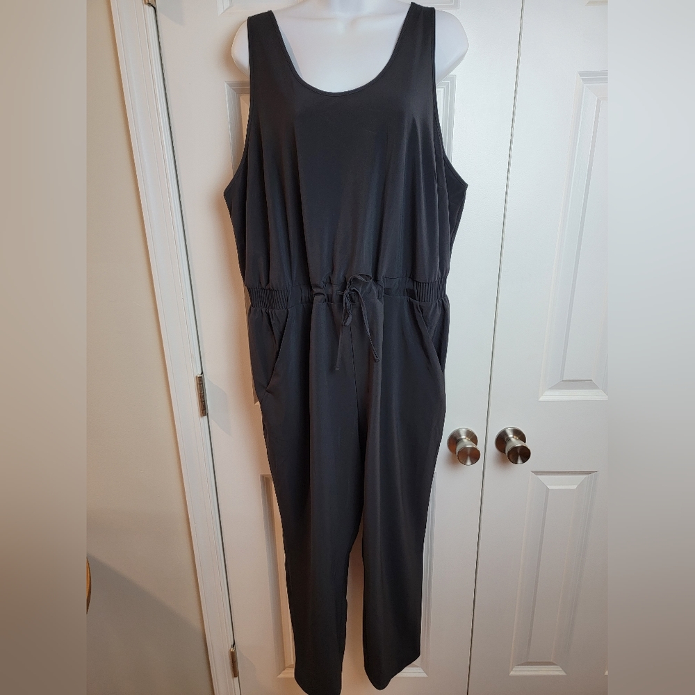 all in motion Black Sleeveless Drawstring Jumpsuit